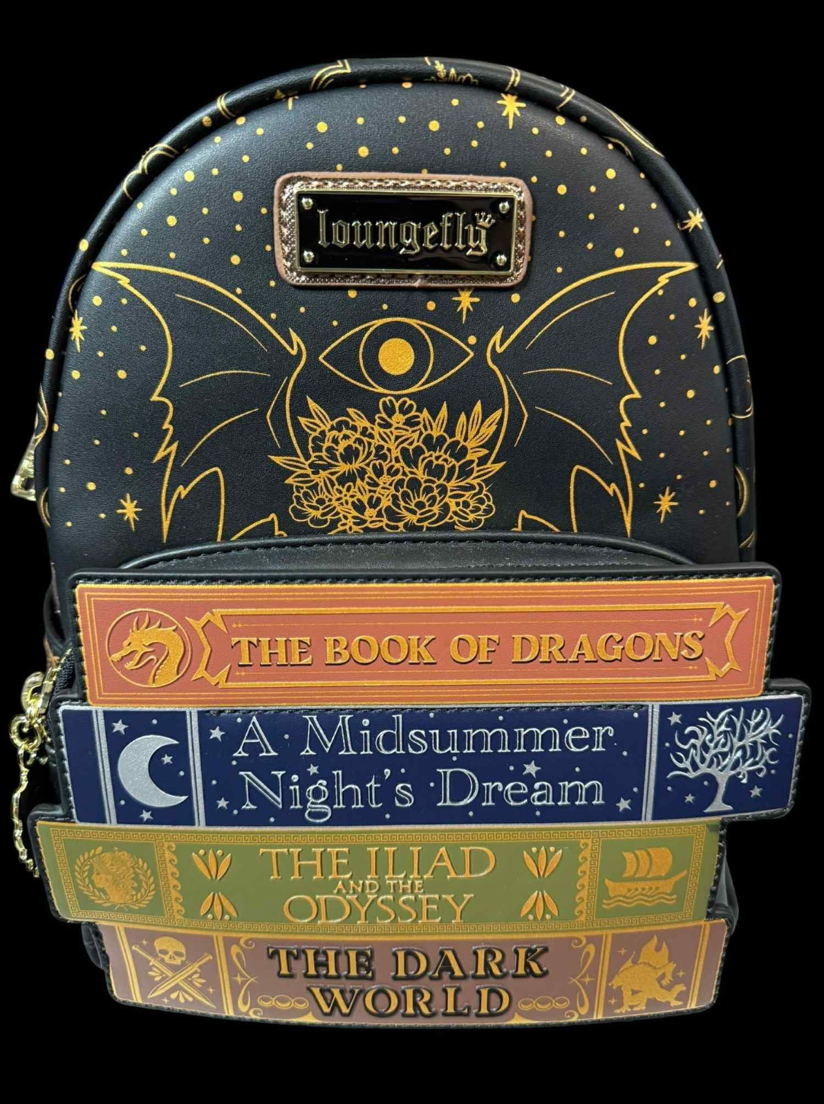 Loungefly Fantasy Books Gold & Black Fourth Wing Inspired  display picture 1